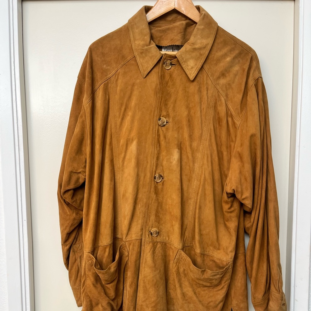 Guy LaRoche suede leather coat size 44 men’s